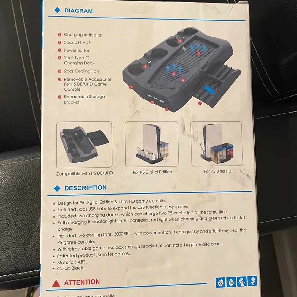 PS5 Charging Stand with Cooling Fan